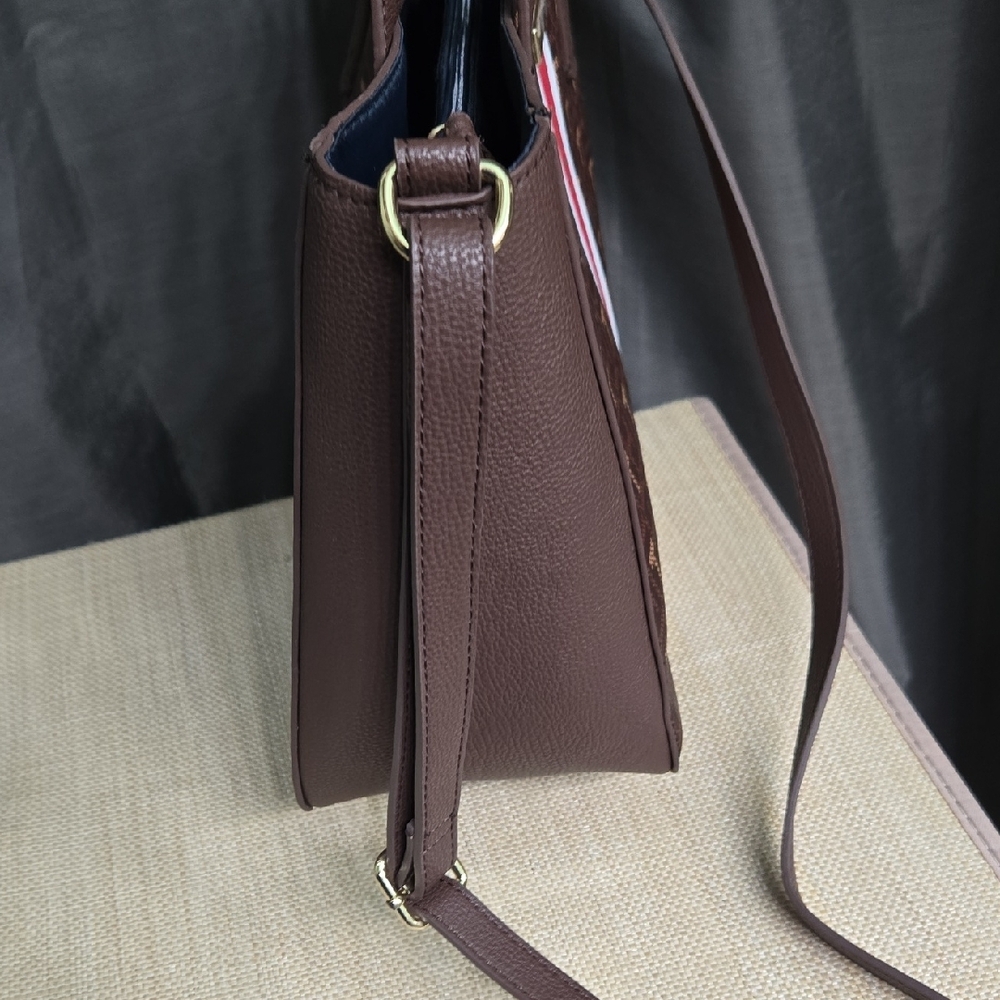 Tommy Hilfiger Brown and Red Tote Bag - Picture 8 of 10